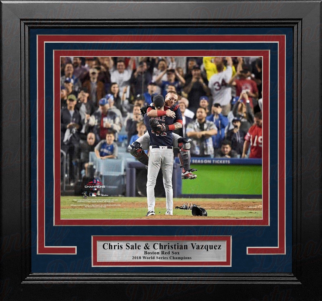 Dynasty Sports & Framing Framed Baseball Photos Chris Sale & Christian Vazquez Boston Red Sox 2018 World Series Final Out 8" x 10" Framed Photo