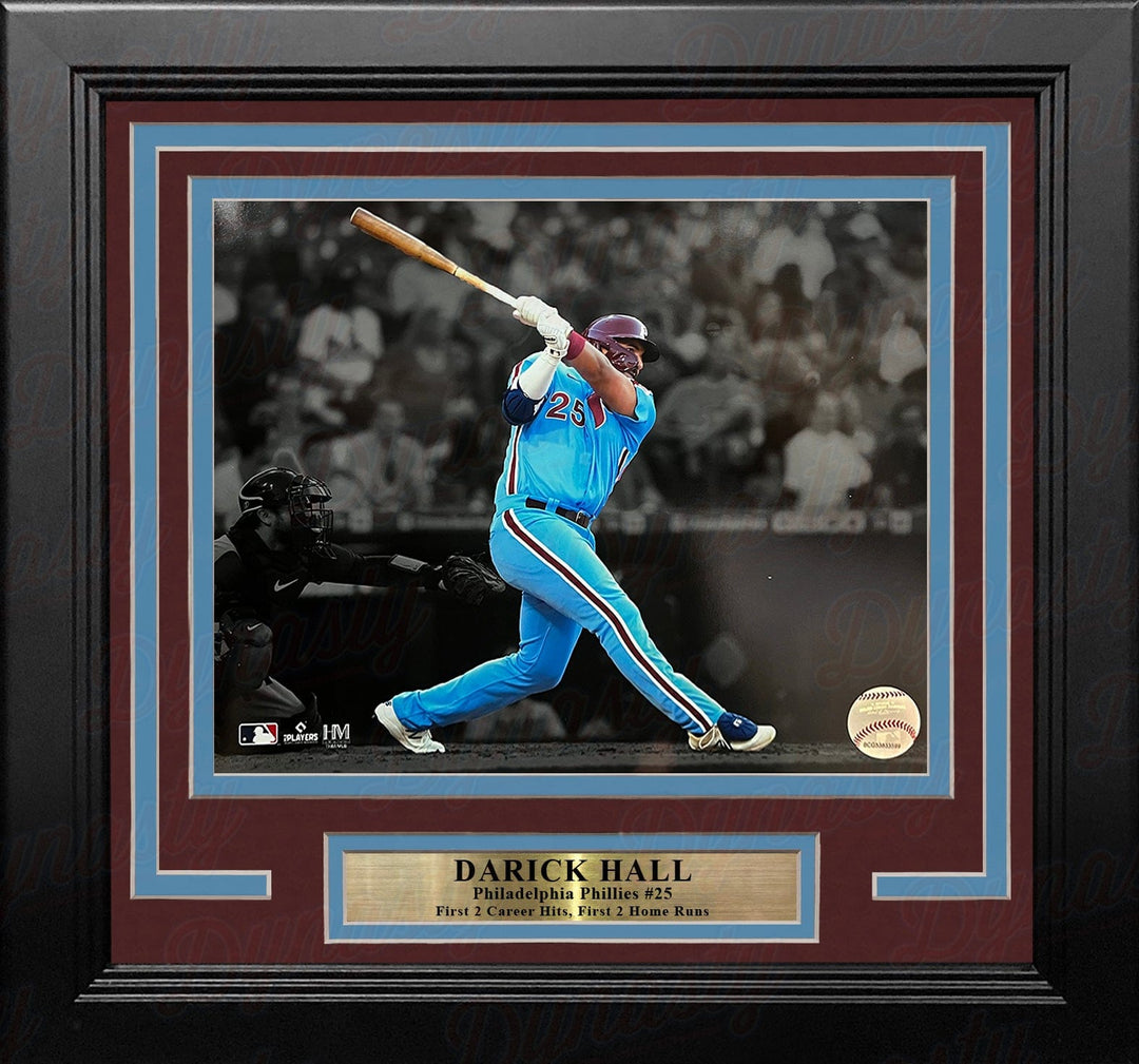 Dynasty Sports & Framing Framed Baseball Photos Darick Hall First MLB Home Run Philadelphia Phillies 8" x 10" Framed Blackout Baseball Photo