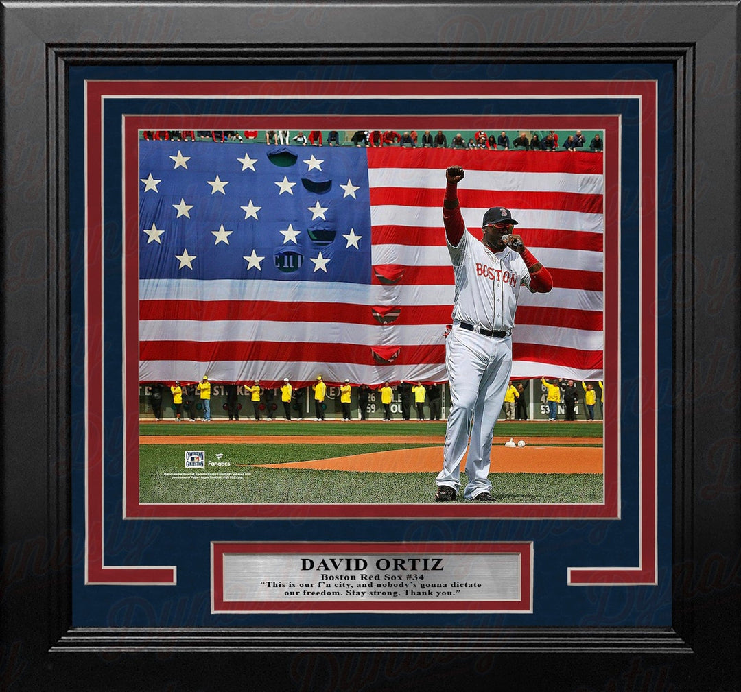 Dynasty Sports & Framing Framed Baseball Photos David Ortiz 2013 This is Our City Speech Boston Red Sox 8" x 10" Framed Baseball Photo