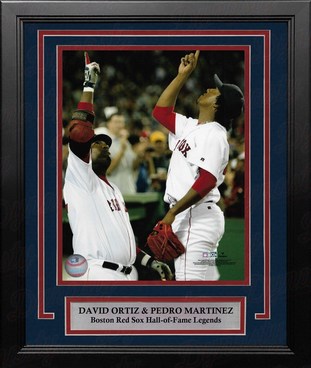 Dynasty Sports & Framing Framed Baseball Photos David Ortiz & Pedro Martinez Pointing Skyward Boston Red Sox 8" x 10" Framed Baseball Photo