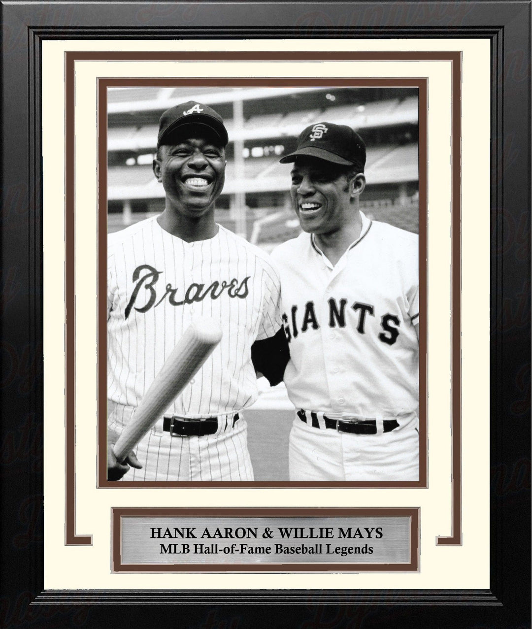 Dynasty Sports & Framing Framed Baseball Photos Hank Aaron and Willie Mays 8" x 10" Framed Baseball Legends Photo