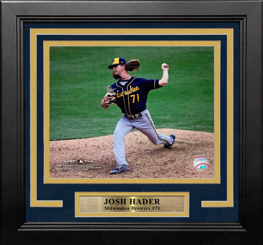 Dynasty Sports & Framing Framed Baseball Photos Josh Hader in Action Milwaukee Brewers 8" x 10" Framed Baseball Photo