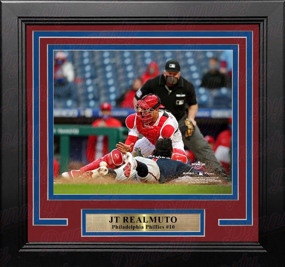 Dynasty Sports & Framing Framed Baseball Photos JT Realmuto Play at the Plate Philadelphia Phillies 8" x 10" Framed Baseball Photo