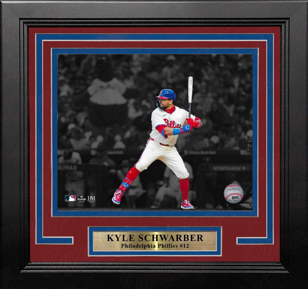 Dynasty Sports & Framing Framed Baseball Photos Kyle Schwarber Blackout Swing Philadelphia Phillies 8" x 10" Framed Baseball Photo