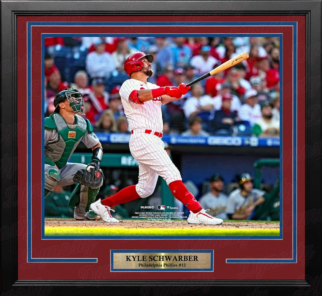 Dynasty Sports & Framing Framed Baseball Photos Kyle Schwarber Home Run Swing Philadelphia Phillies 16" x 20" Framed Baseball Photo
