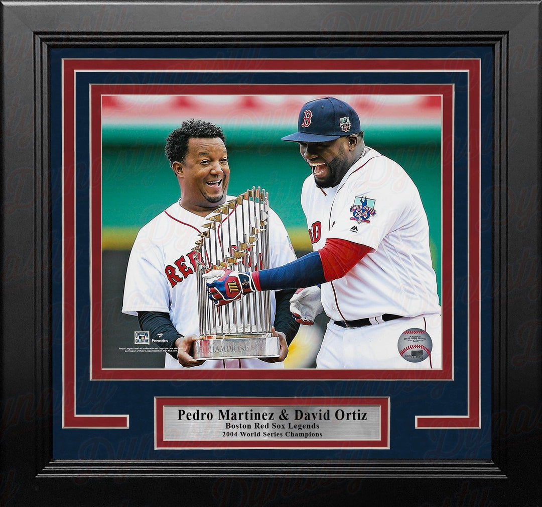 Dynasty Sports & Framing Framed Baseball Photos Pedro Martinez & David Ortiz World Series Trophy Boston Red Sox 8" x 10" Framed Baseball Photo