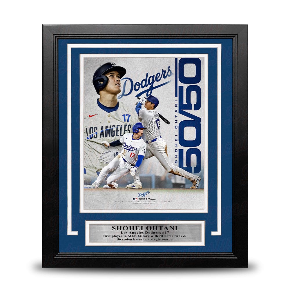 Dynasty Sports & Framing Framed Baseball Photos Shohei Ohtani 50-50 Season Record Los Angeles Dodgers 8" x 10" Framed Baseball Collage Photo