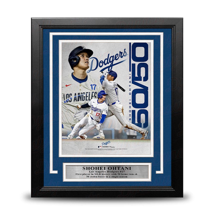 Dynasty Sports & Framing Framed Baseball Photos Shohei Ohtani 50-50 Season Record Los Angeles Dodgers 8" x 10" Framed Baseball Collage Photo
