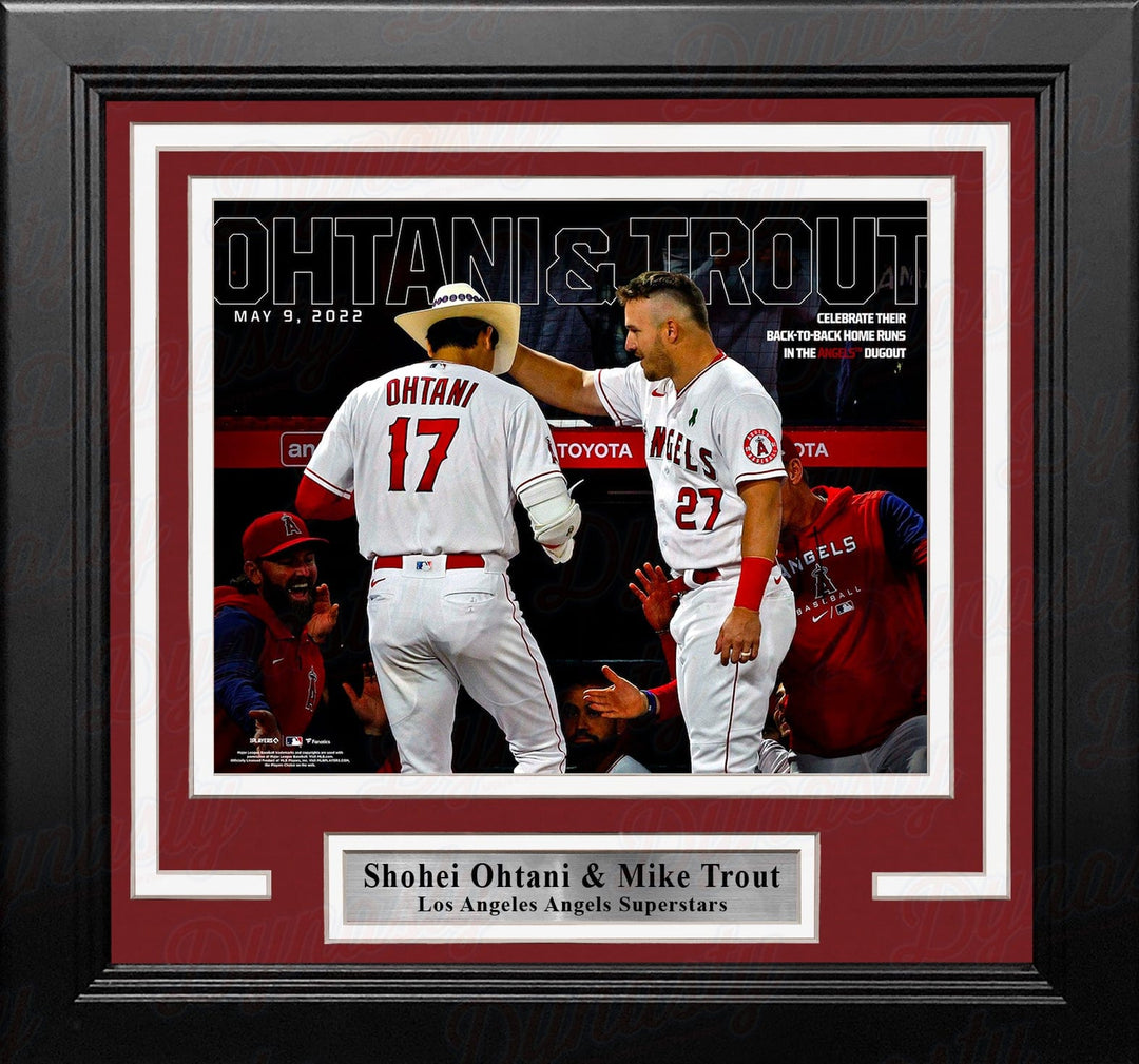 Dynasty Sports & Framing Framed Baseball Photos Shohei Ohtani & Mike Trout Los Angeles Angels of Anaheim 8" x 10" Framed Baseball Photo