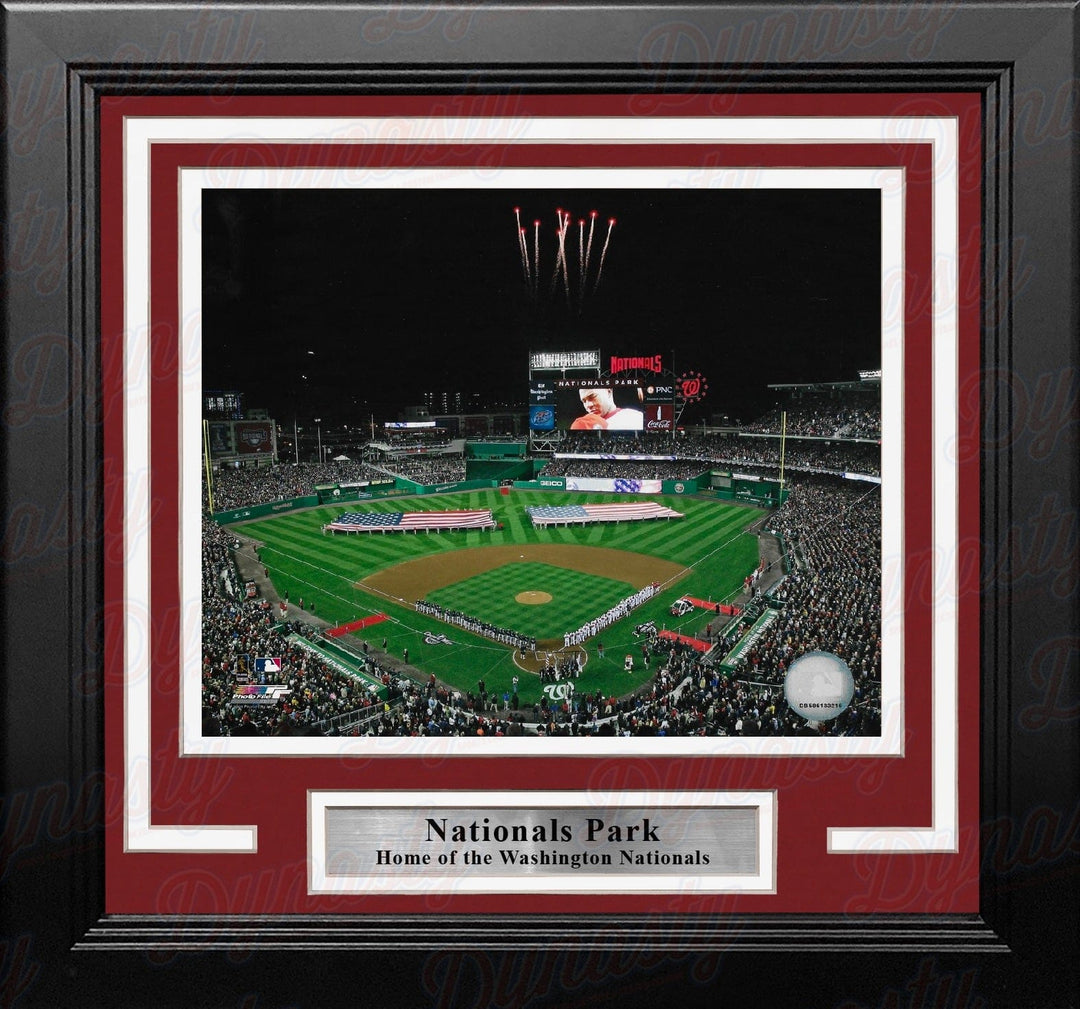 Dynasty Sports & Framing Framed Baseball Photos Washington Nationals Fireworks at the Park 8" x 10" Framed Baseball Stadium Photo