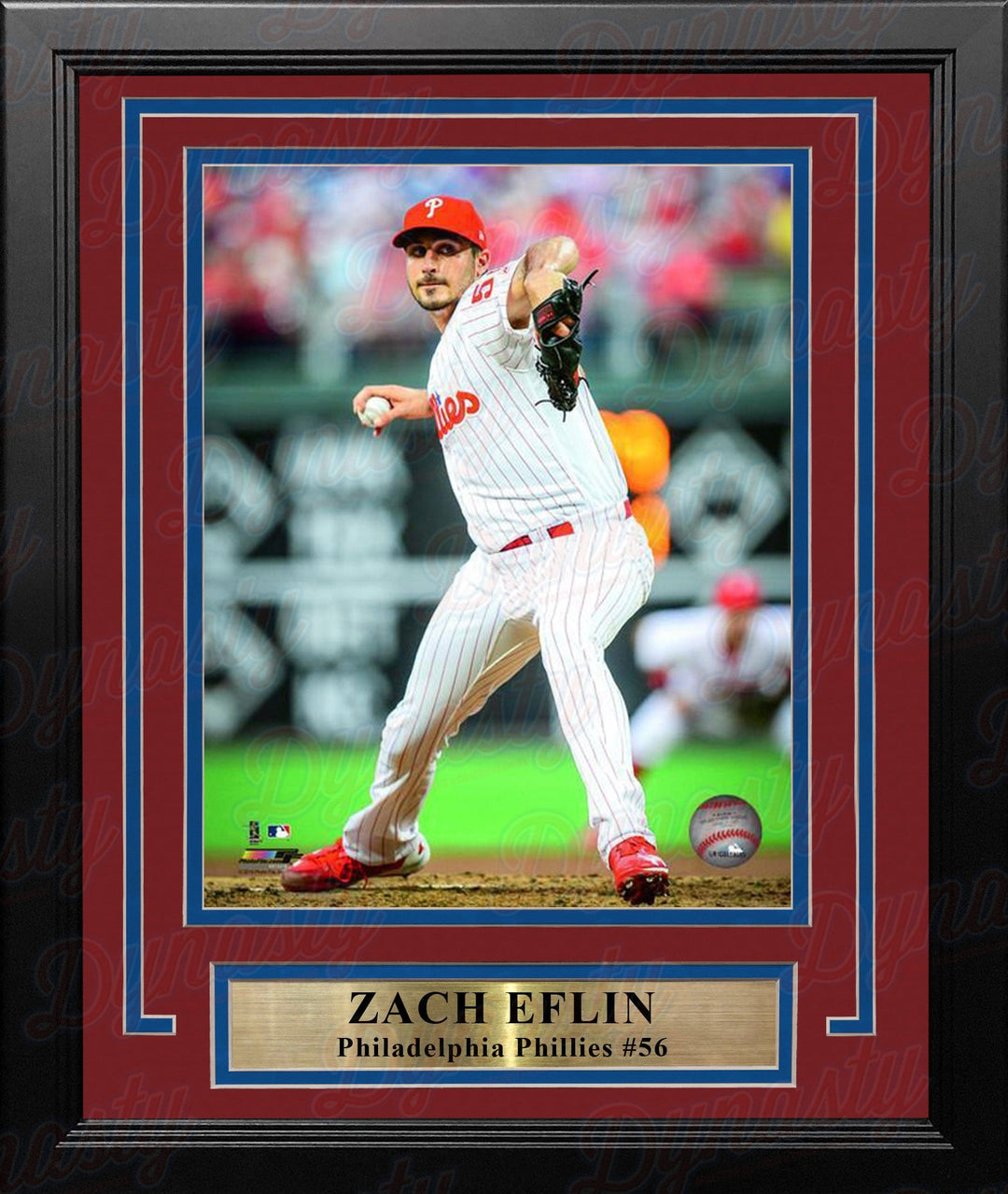 Dynasty Sports & Framing Framed Baseball Photos Zach Eflin Philadelphia Phillies on the Mound MLB Baseball 8" x 10" Framed and Matted Photo