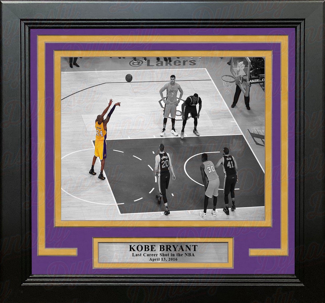Dynasty Sports & Framing Framed Basketball Photos 8x10 Framed Photo Kobe Bryant's Last Career Shot Los Angeles Lakers Framed Basketball Photo