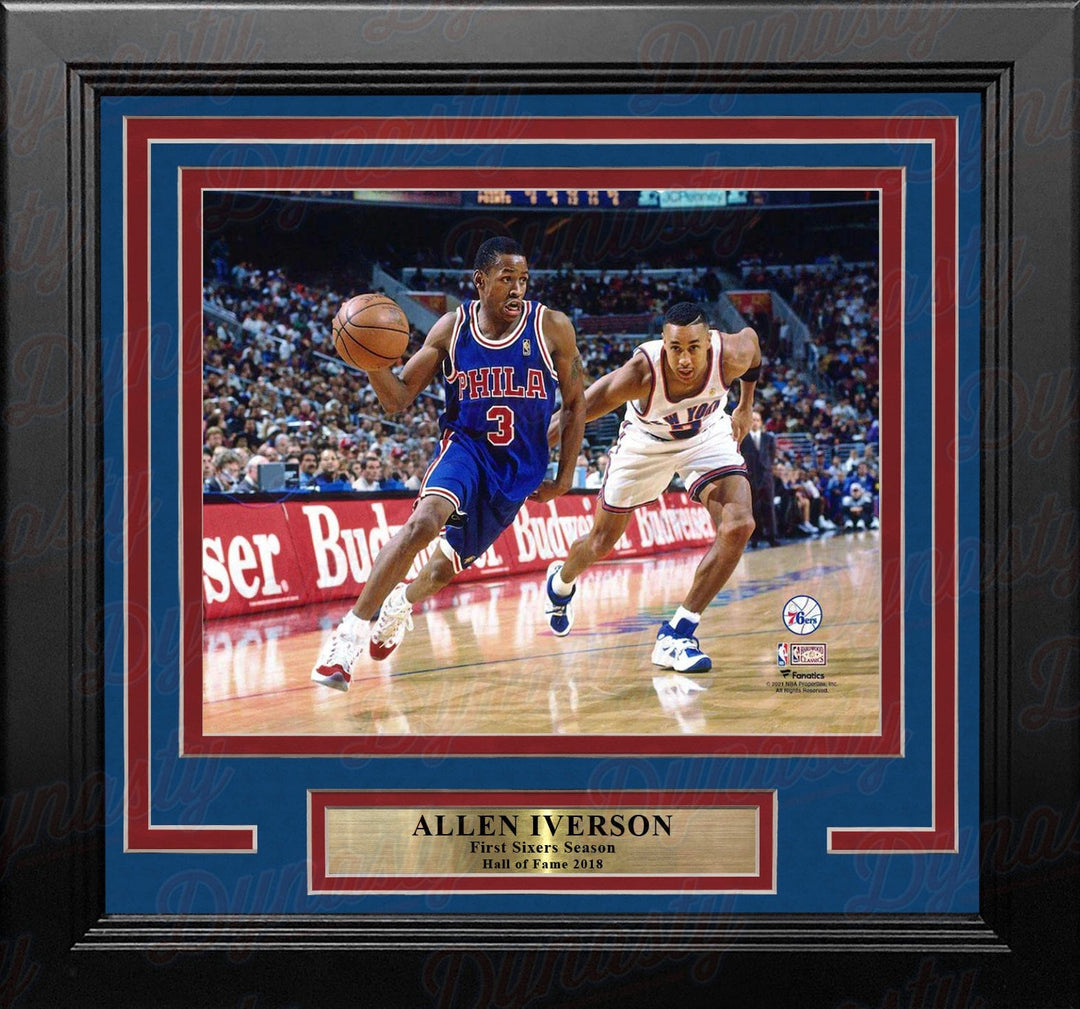 Dynasty Sports & Framing Framed Basketball Photos Allen Iverson Rookie Year Action Philadelphia 76ers 8" x 10" Framed Basketball Photo