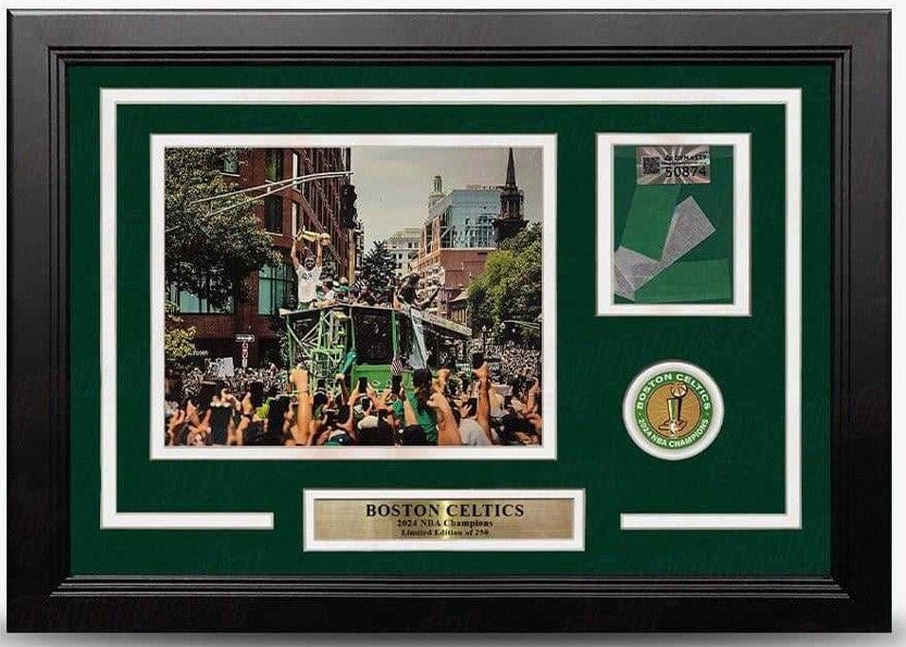 Dynasty Sports & Framing Framed Basketball Photos Boston Celtics 2024 NBA Champions Parade 16" x 19" Framed Basketball Photo with Parade Confetti