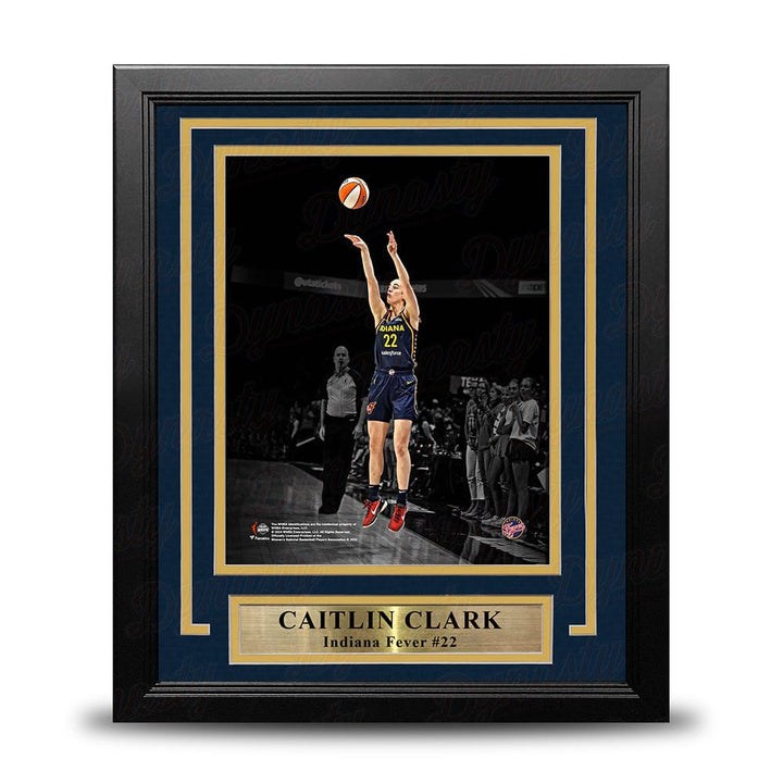 Dynasty Sports & Framing Framed Basketball Photos Caitlin Clark Shooting Action Indiana Fever 8" x 10" Framed WNBA Blackout Basketball Photo