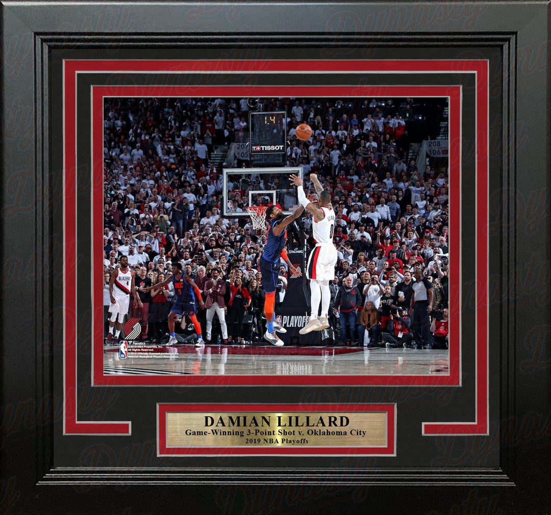 Dynasty Sports & Framing Framed Basketball Photos Damian Lillard Portland Trail Blazers Game-Winning 3-Point Shot v. Oklahoma City 8" x 10" Framed Basketball Photo