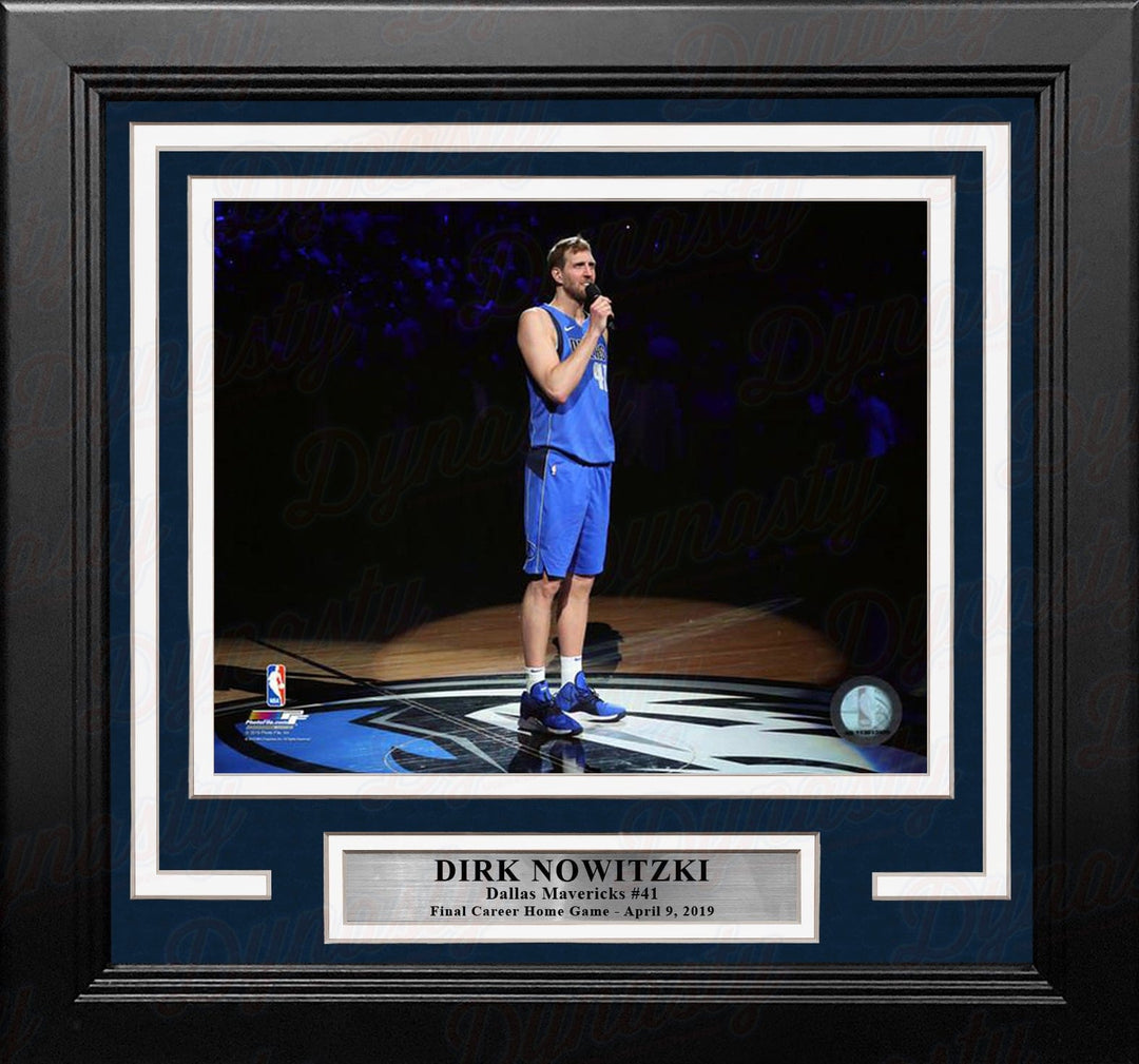 Dynasty Sports & Framing Framed Basketball Photos Dirk Nowitzki Dallas Mavericks Final Career Home Game NBA Basketball 8" x 10" Framed Photo
