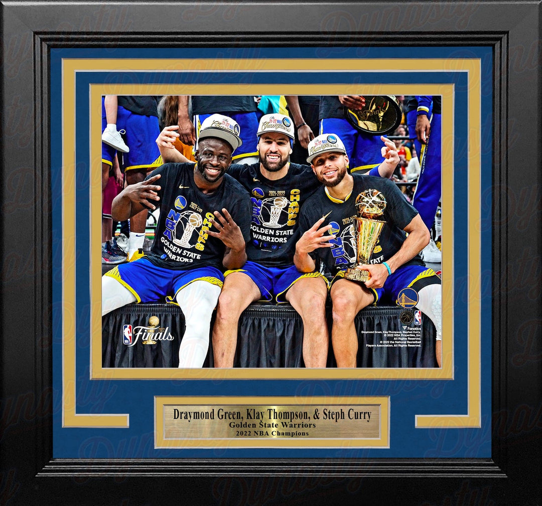 Dynasty Sports & Framing Framed Basketball Photos Draymond Green, Klay Thompson, Steph Curry Golden State Warriors '22 NBA Champions 8x10 Framed Photo