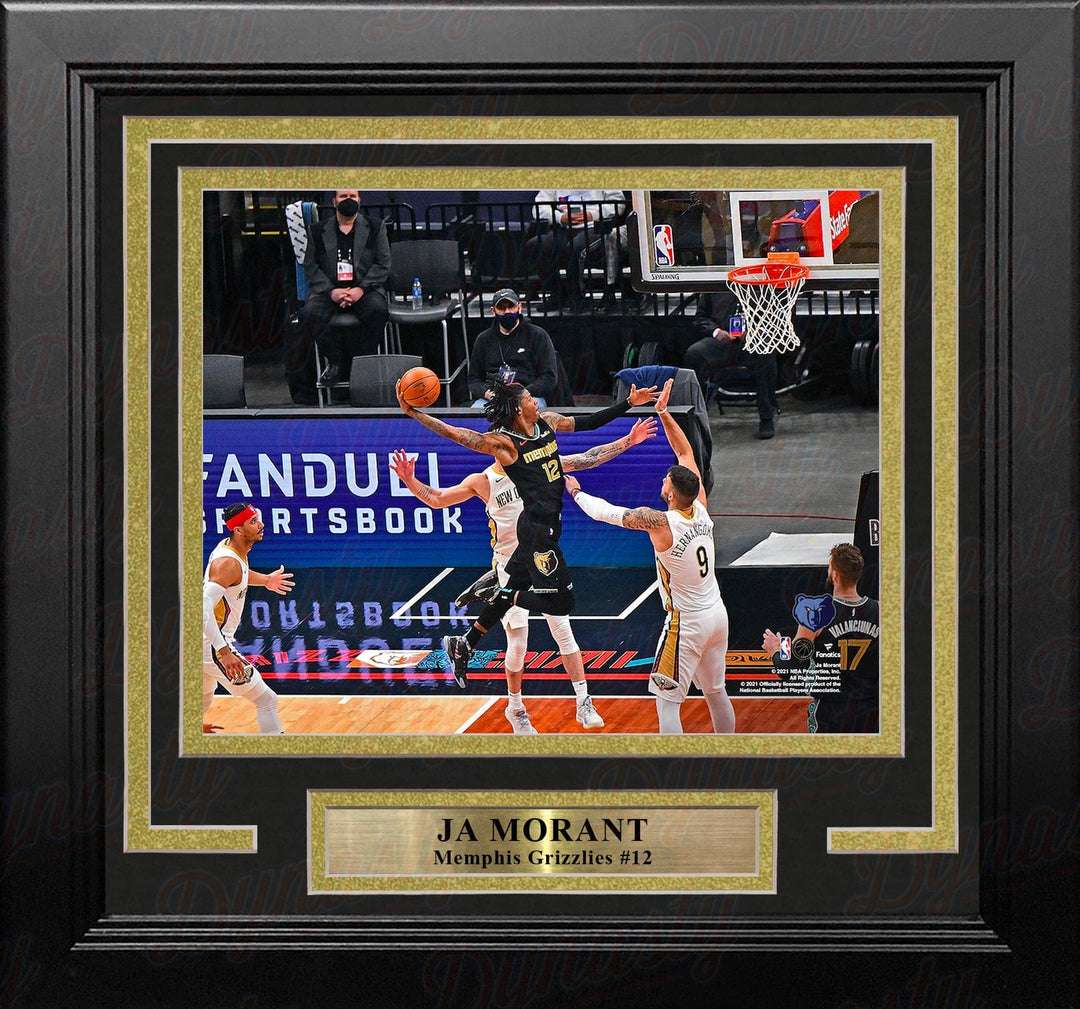 Dynasty Sports & Framing Framed Basketball Photos Ja Morant Slam Dunk Memphis Grizzlies 8" x 10" Framed Basketball Photo