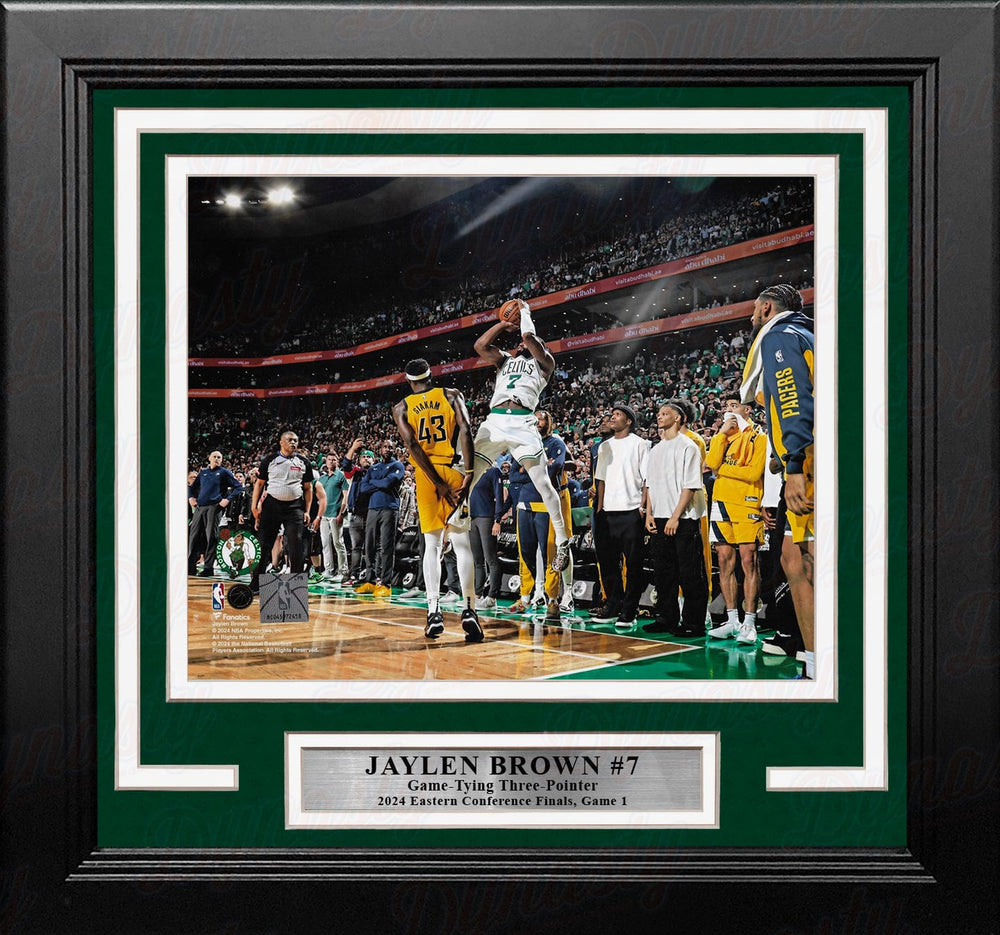 Dynasty Sports & Framing Framed Basketball Photos Jaylen Brown Game-Tying 3-Pointer Boston Celtics 8" x 10" Framed 2024 Conference Finals Photo