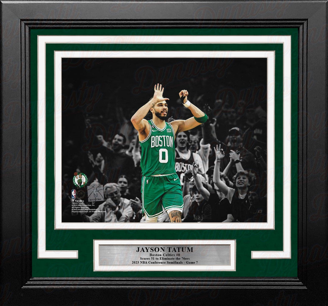 Dynasty Sports & Framing Framed Basketball Photos Jayson Tatum 51-Point Game 7 Boston Celtics 8" x 10" Framed Blackout Basketball Photo