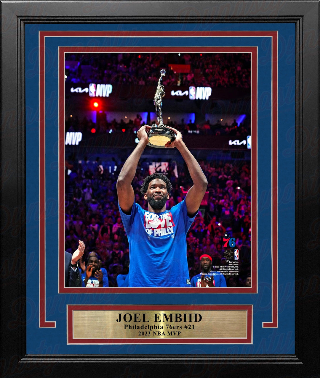 Dynasty Sports & Framing Framed Basketball Photos Joel Embiid 2023 MVP Trophy Philadelphia 76ers 8" x 10" Framed Basketball Photo