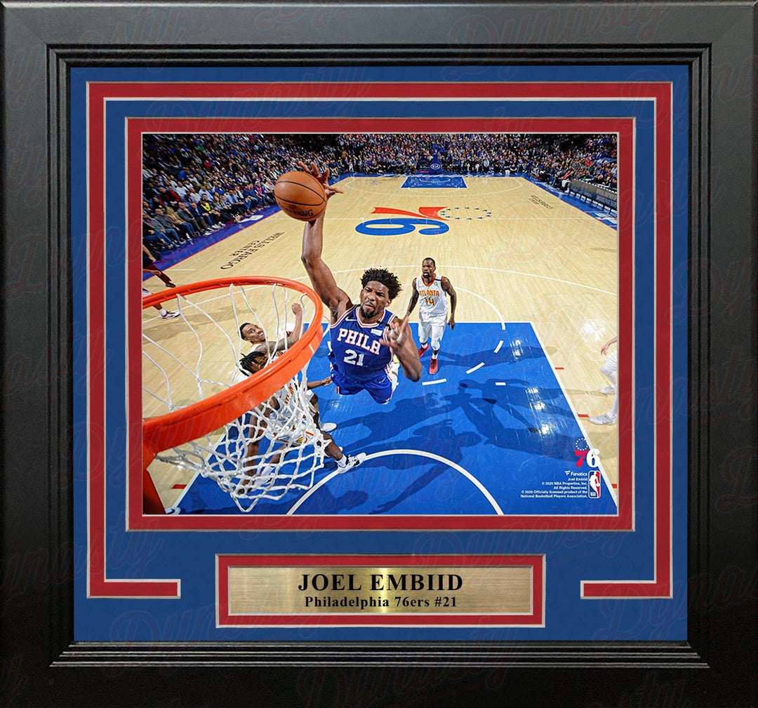 Dynasty Sports & Framing Framed Basketball Photos Joel Embiid Rim-Cam Dunk Philadelphia 76ers 8" x 10" Framed Basketball Photo