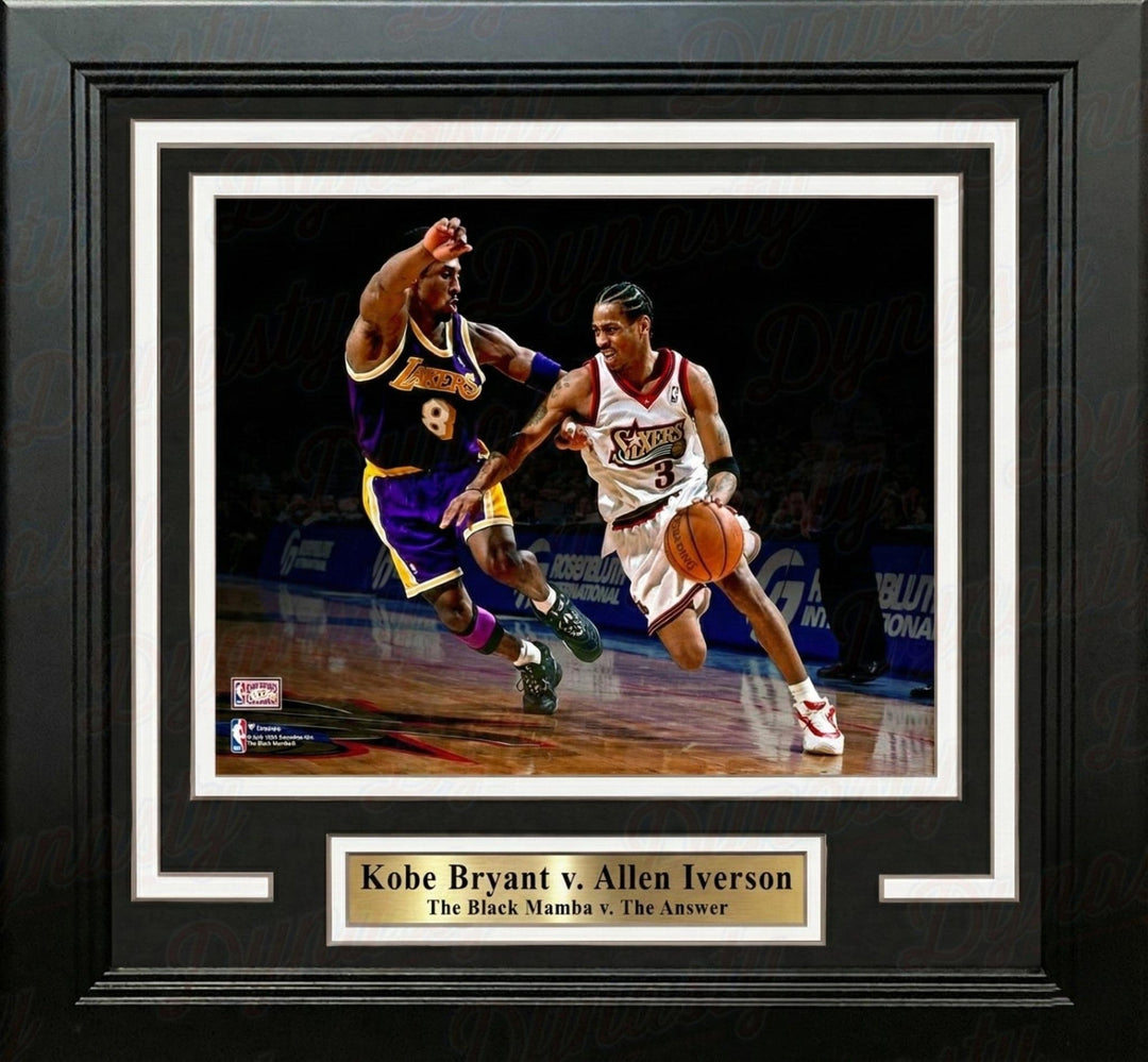 Dynasty Sports & Framing Framed Basketball Photos Kobe Bryant v. Allen Iverson 8" x 10" Framed Basketball Legends Photo