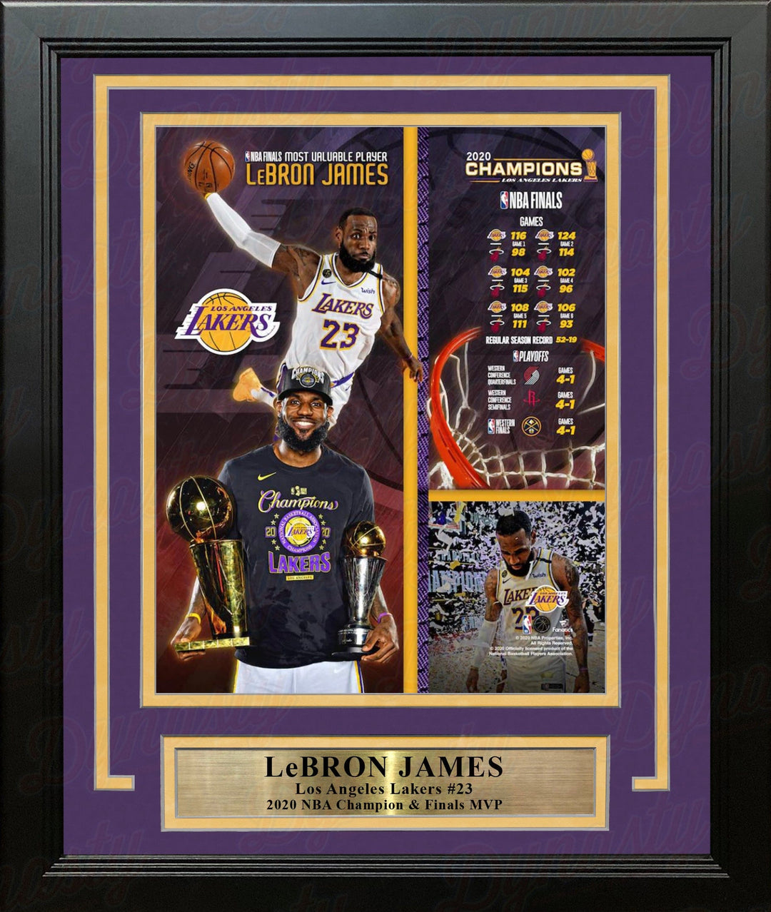 Dynasty Sports & Framing Framed Basketball Photos LeBron James 2020 NBA Champions LA Lakers 8x10 Framed Basketball Collage Photo