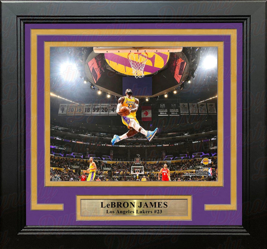 Dynasty Sports & Framing Framed Basketball Photos LeBron James Aerial Dunk Los Angeles Lakers 8" x 10" Framed Basketball Photo