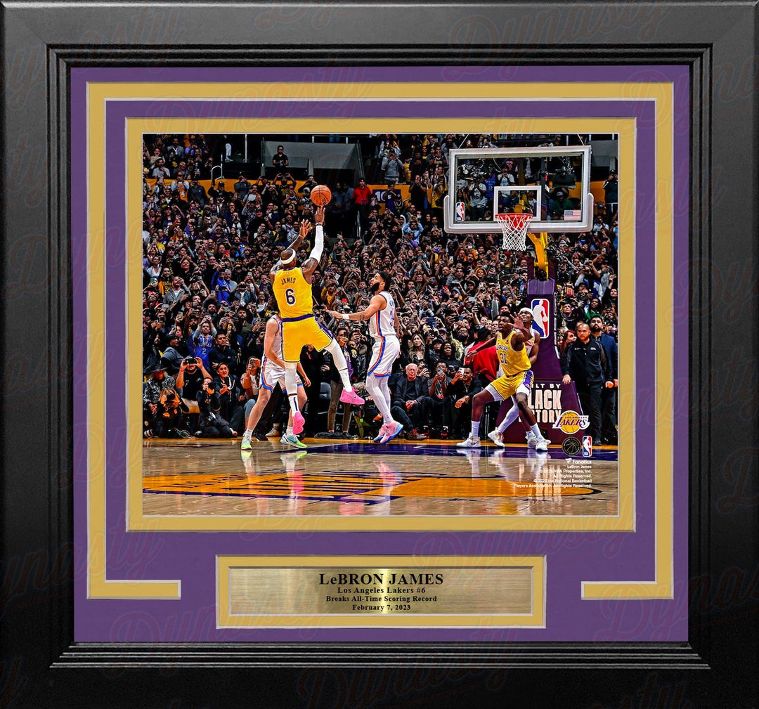Dynasty Sports & Framing Framed Basketball Photos LeBron James Breaks the All-Time Scoring Record Los Angeles Lakers 8" x 10" Framed Basketball Photo