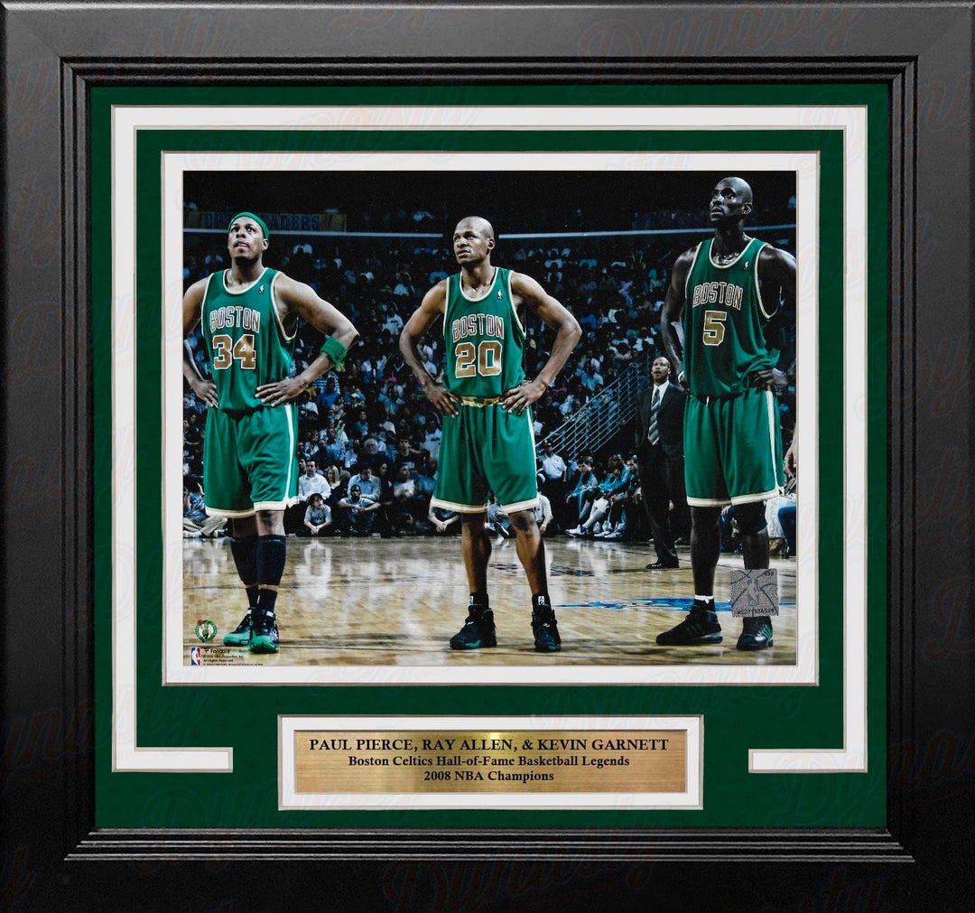 Dynasty Sports & Framing Framed Basketball Photos Paul Pierce, Ray Allen, & Kevin Garnett in Action Boston Celtics 8" x 10" Framed Basketball Photo