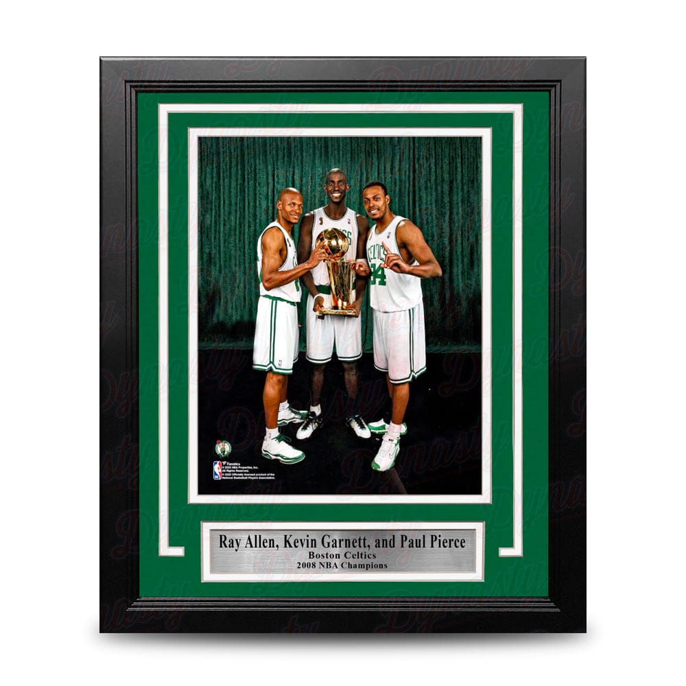 Dynasty Sports & Framing Framed Basketball Photos Ray Allen, Kevin Garnett, & Paul Pierce NBA Champions Boston Celtics 8x10 Framed Basketball Photo