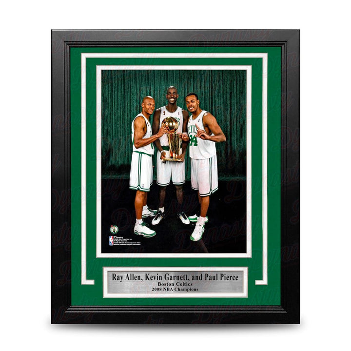 Dynasty Sports & Framing Framed Basketball Photos Ray Allen, Kevin Garnett, & Paul Pierce NBA Champions Boston Celtics 8x10 Framed Basketball Photo
