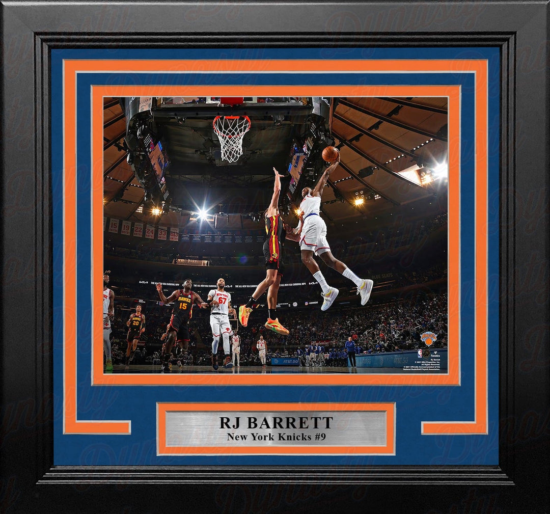 Dynasty Sports & Framing Framed Basketball Photos RJ Barrett Slam Dunk New York Knicks 8" x 10" Framed Basketball Photo