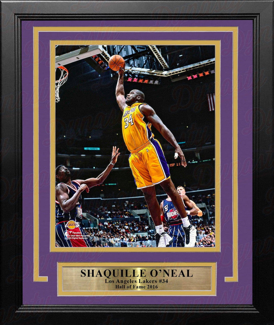 Dynasty Sports & Framing Framed Basketball Photos Shaquille O'Neal v. Rockets Los Angeles Lakers 8" x 10" Framed Basketball Photo