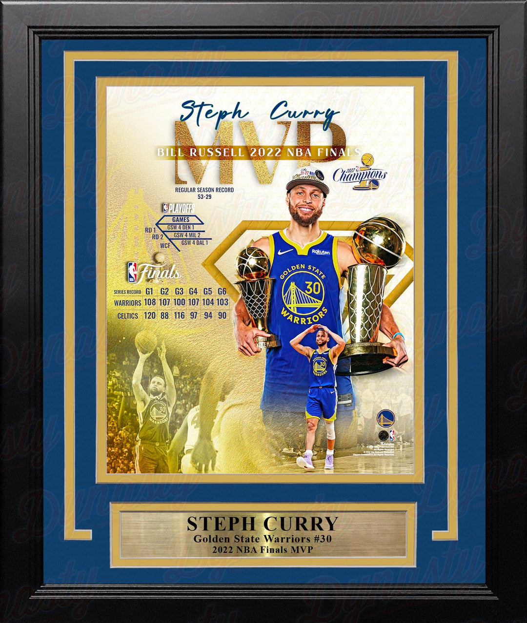 Dynasty Sports & Framing Framed Basketball Photos Steph Curry Golden State Warriors 2022 NBA Finals MVP 8" x 10" Framed Basketball Collage Photo
