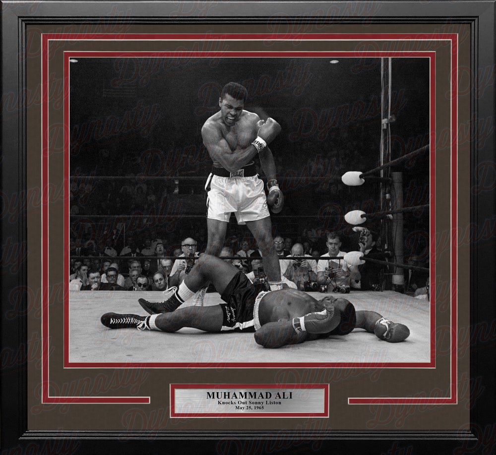 Dynasty Sports & Framing Framed Boxing Photos 11x14 Framed Photo Muhammad Ali Knocks Out Sonny Liston Framed Boxing Photo