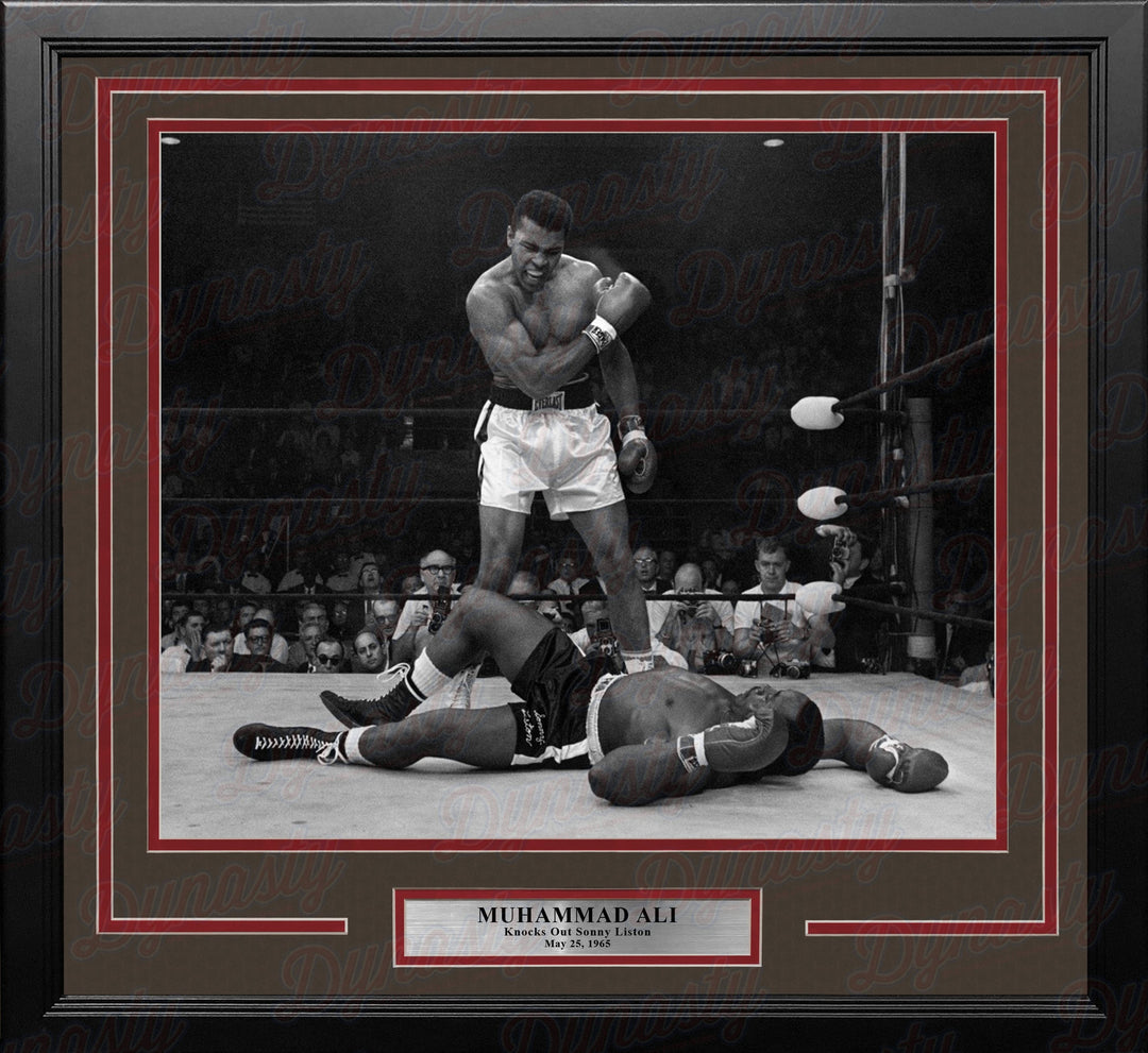 Dynasty Sports & Framing Framed Boxing Photos 11x14 Framed Photo Muhammad Ali Knocks Out Sonny Liston Framed Boxing Photo