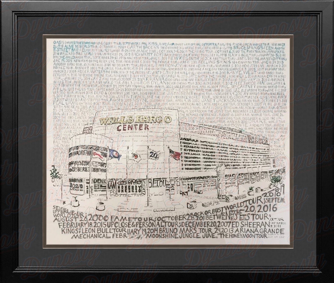 Dynasty Sports & Framing Framed Entertainment Photos Philadelphia Wells Fargo Center Concert History Daniel Duffy Word Art 16" x 20" Framed Photo