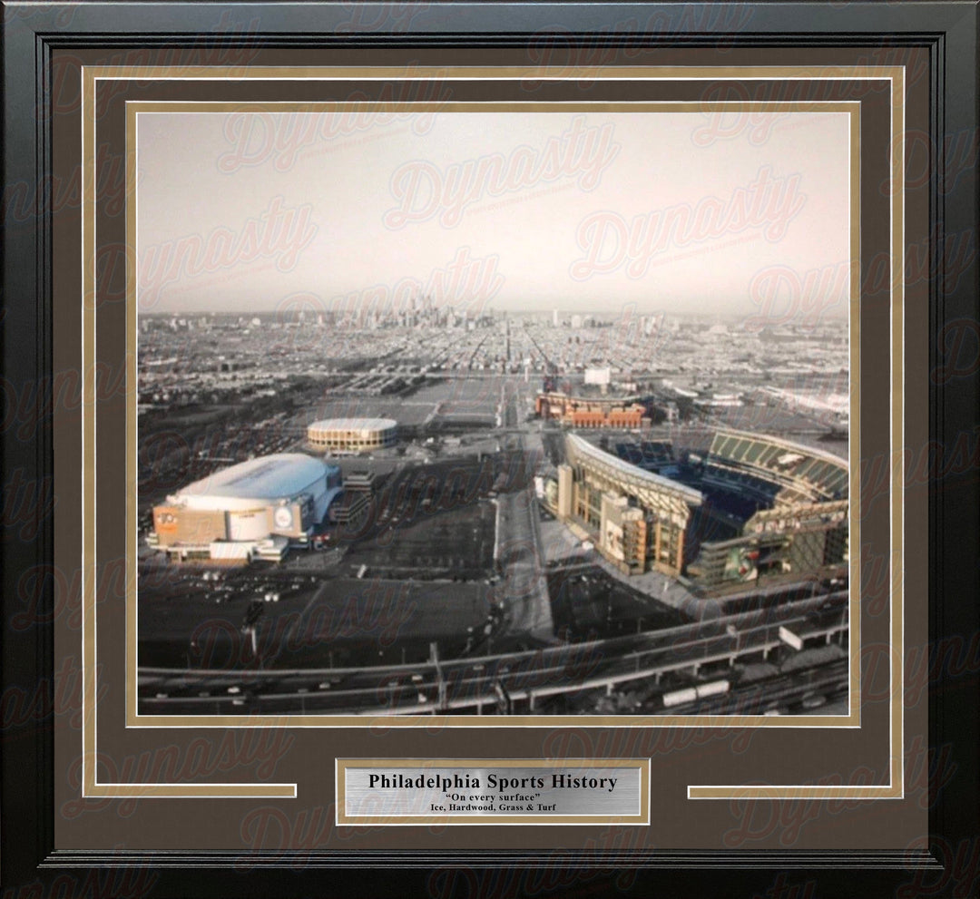Dynasty Sports & Framing Framed Football Photos 11x14 Framed Photo Philadelphia Sports Complex (Lincoln Financial, Citizen's Bank, Wells Fargo, Spectrum) Framed Photo