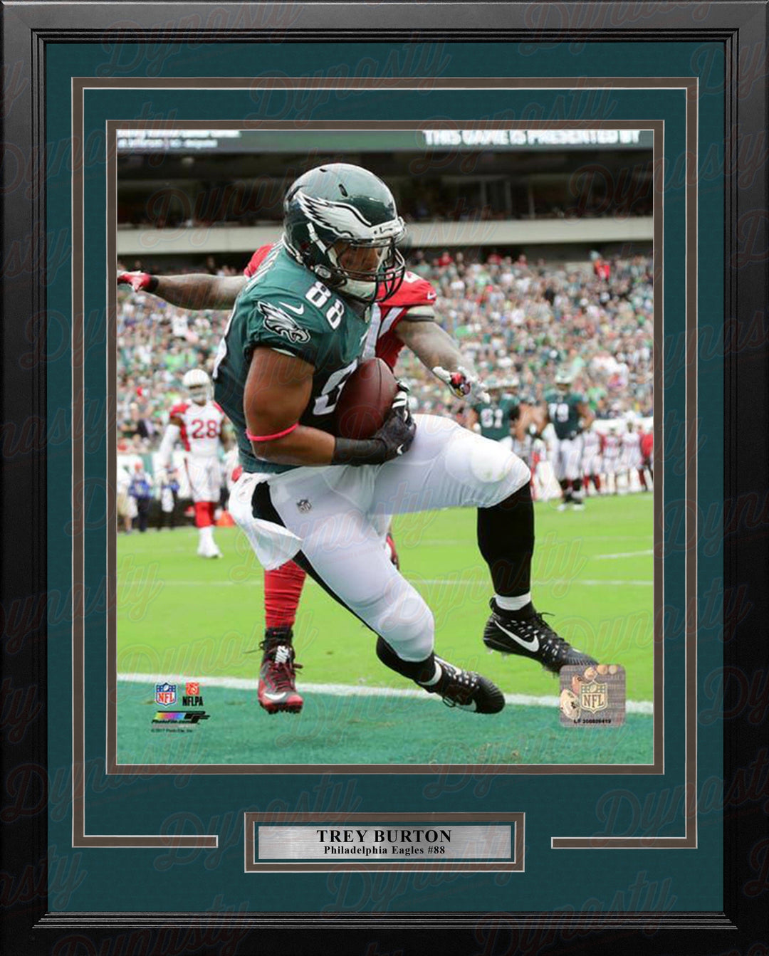 Dynasty Sports & Framing Framed Football Photos 11x14 Framed Photo Trey Burton Touchdown Catch Philadelphia Eagles Framed Football Photo