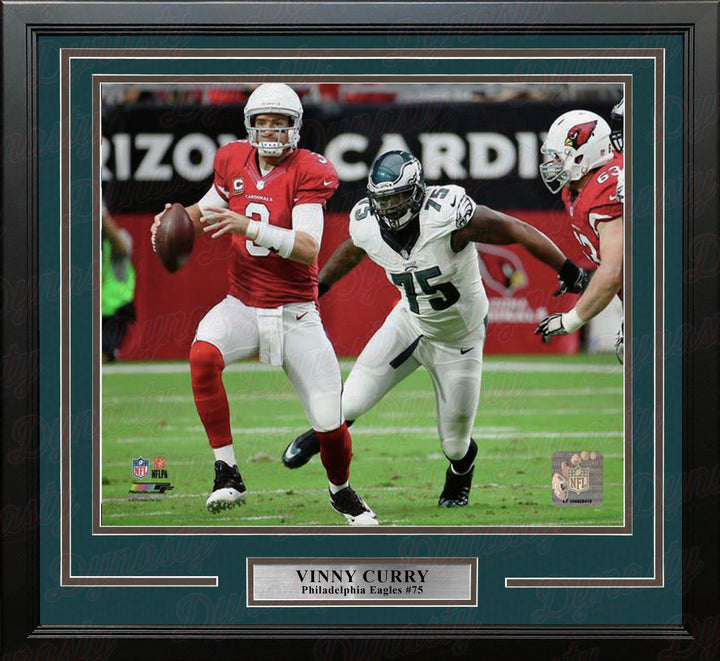 Dynasty Sports & Framing Framed Football Photos 11x14 Framed Photo Vinny Curry in Action Philadelphia Eagles Framed Football Photo