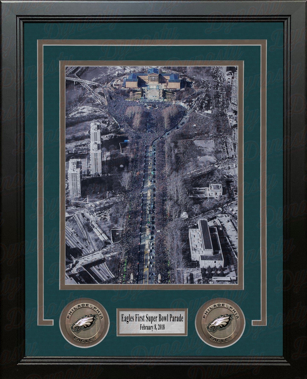 Dynasty Sports & Framing Framed Football Photos 8x10 Framed Photo Philadelphia Eagles Super Bowl LII Champions Parade NFL Football Framed and Matted Photo