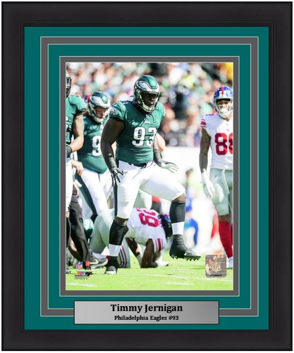 Dynasty Sports & Framing Framed Football Photos 8x10 Framed Photo Timmy Jernigan in Action Philadelphia Eagles Framed Football Photo