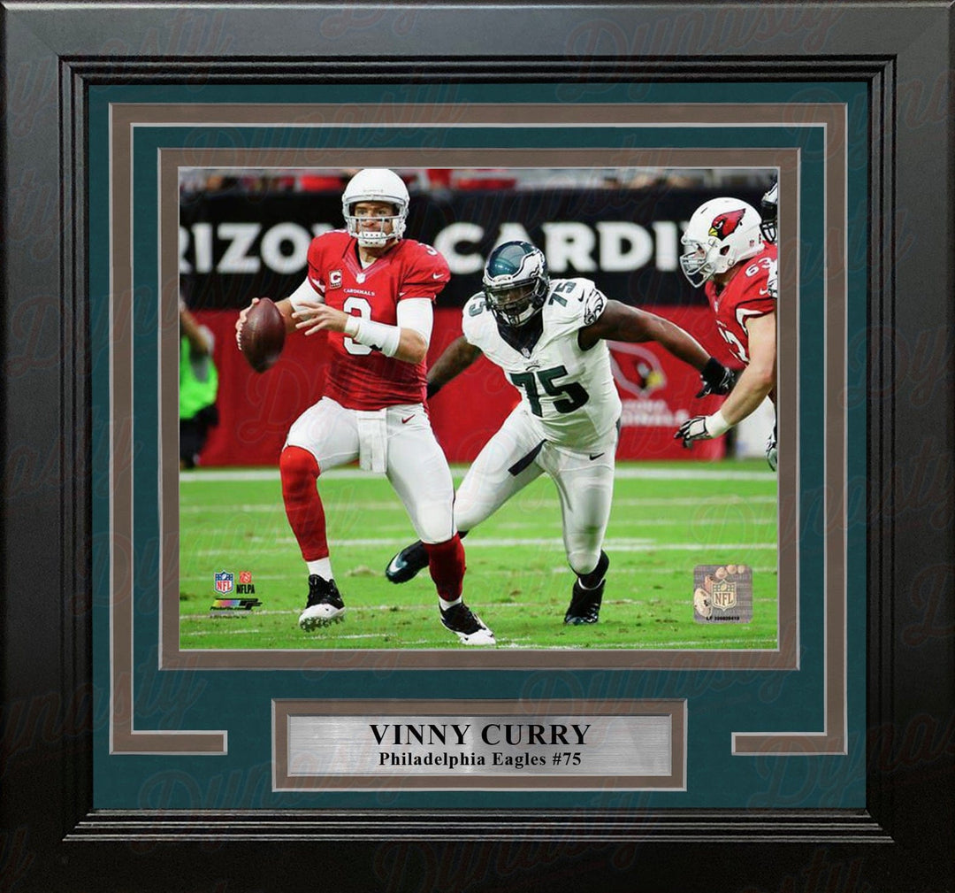 Dynasty Sports & Framing Framed Football Photos 8x10 Framed Photo Vinny Curry in Action Philadelphia Eagles Framed Football Photo