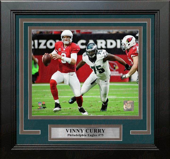 Dynasty Sports & Framing Framed Football Photos 8x10 Framed Photo Vinny Curry in Action Philadelphia Eagles Framed Football Photo