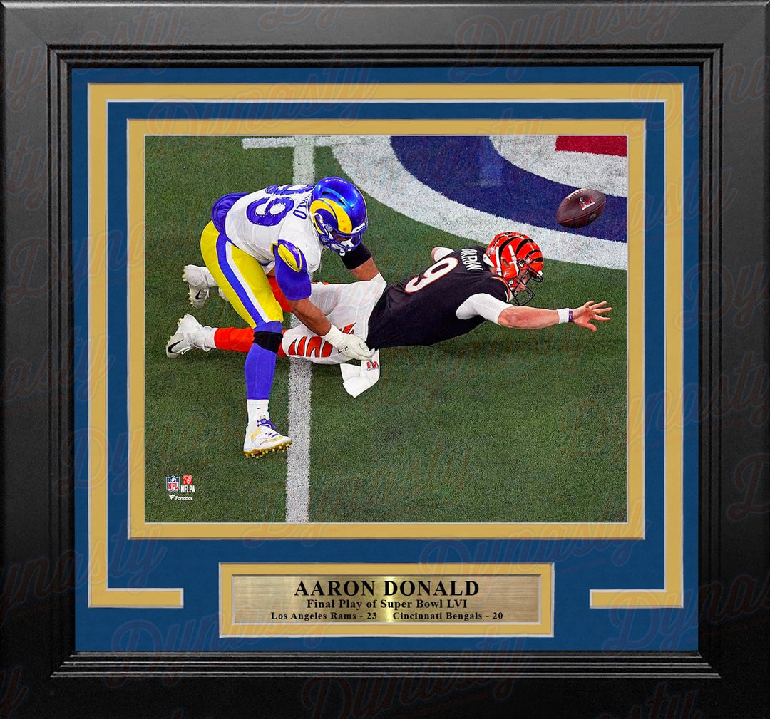 Dynasty Sports & Framing Framed Football Photos Aaron Donald Super Bowl LVI Final Play Los Angeles Rams 8" x 10" Framed Football Photo