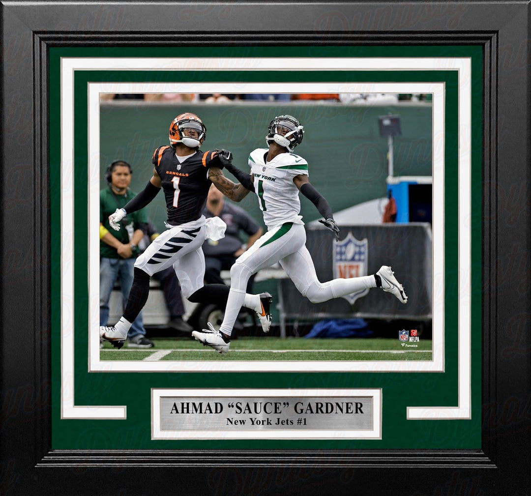 Dynasty Sports & Framing Framed Football Photos Ahmad 'Sauce' Gardner in Action New York Jets 8" x 10" Framed Football Photo