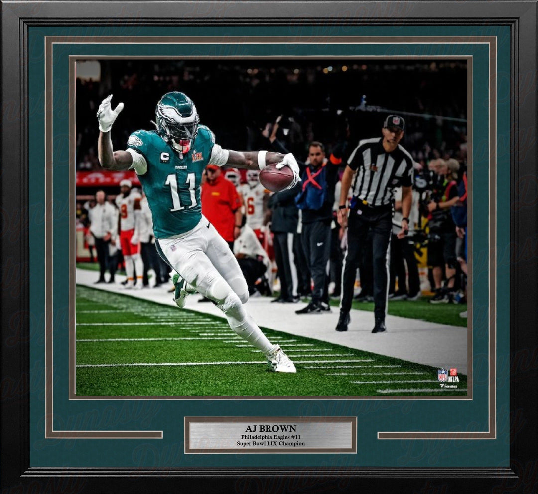 Dynasty Sports & Framing Framed Football Photos AJ Brown Super Bowl LIX Action Philadelphia Eagles 11" x 14" Framed Football Photo